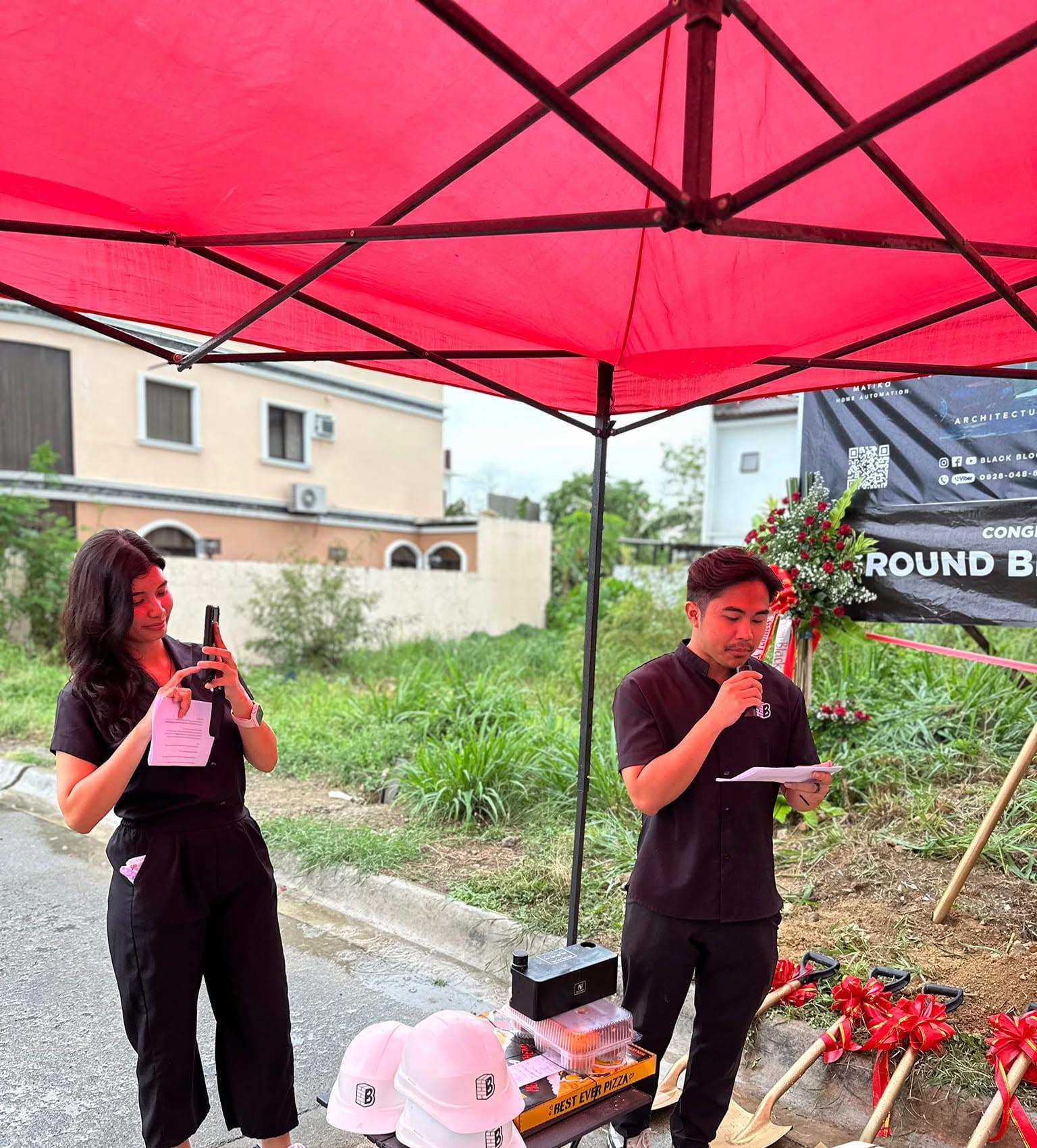 Black Blocks team members at a project groundbreaking ceremony in Cebu