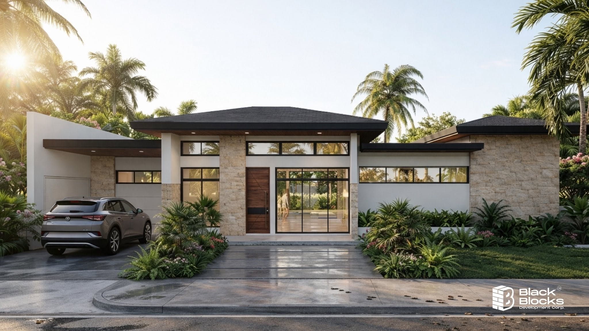 A custom Black Blocks residential build