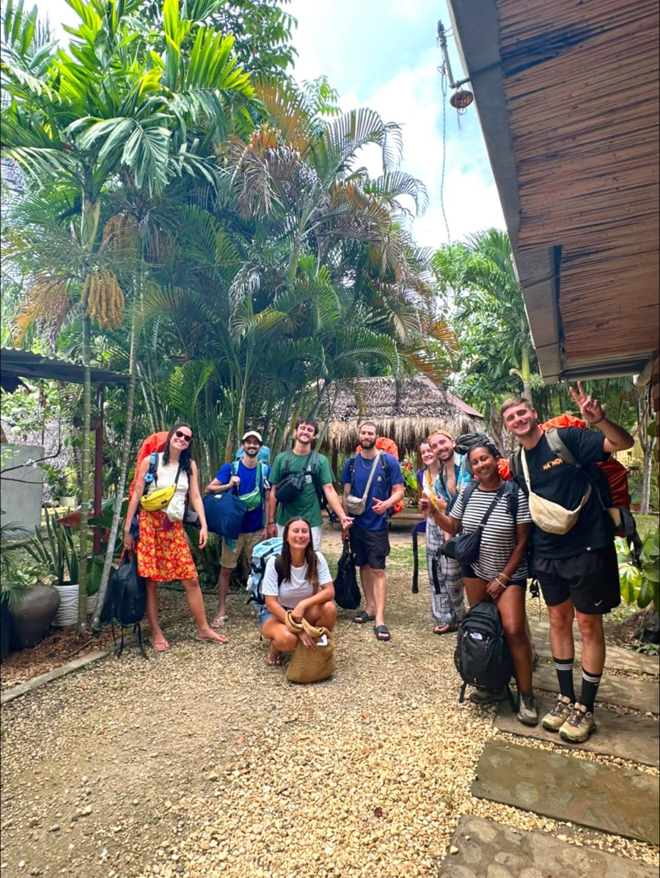 A group of backpacker guests arriving at Bohol Island Homestay