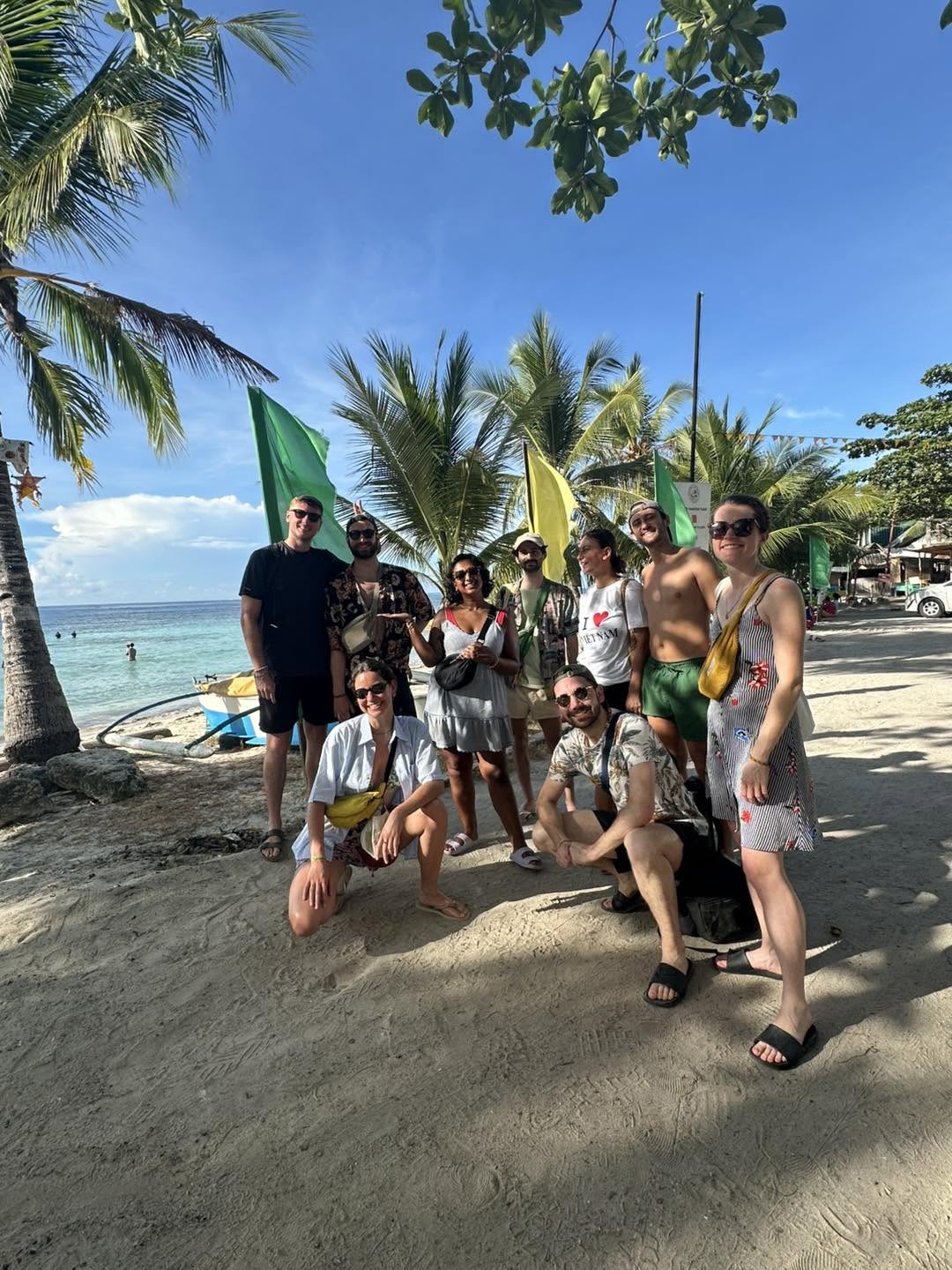 Guests on a Panglao beach outing arranged with Bohol Island Homestay