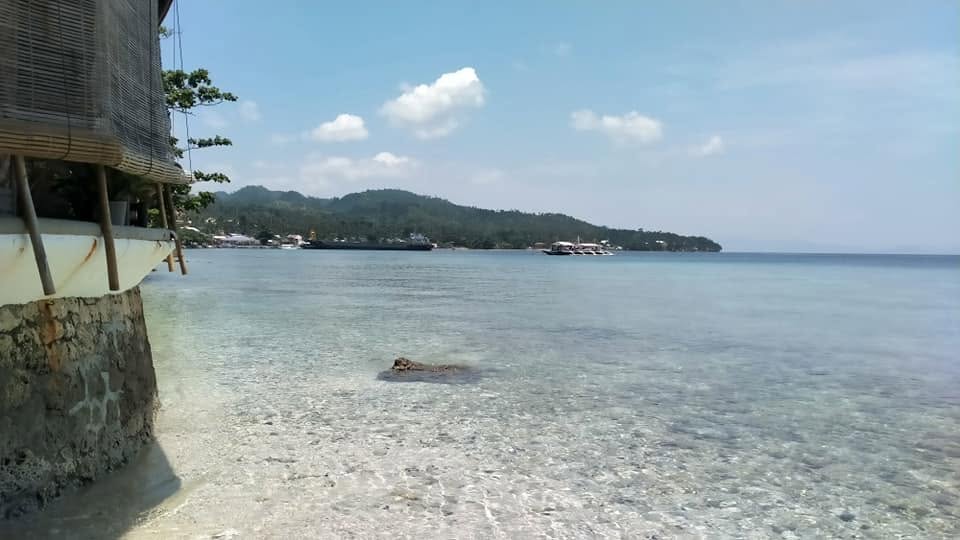 Clear shallow water directly beside the waterfront property